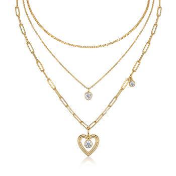 Luminous Yellow Gold Tone Moissanite Heart Drop Pendant - GLIMZI LOOP