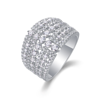 Signature Sculptural Multi-Row Moissanite Ring - GLIMZI LOOP
