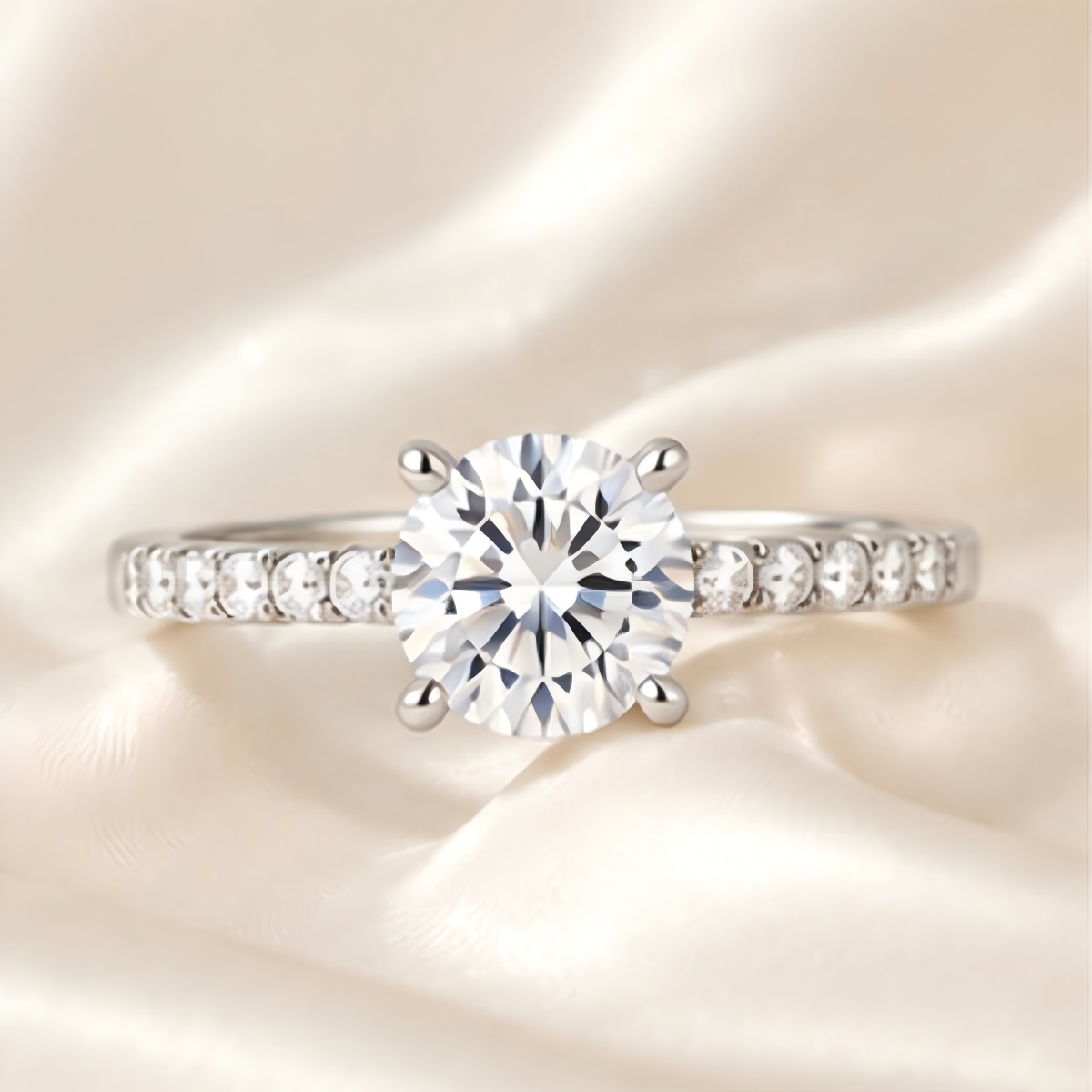 Classic Round Moissanite Solitaire Ring