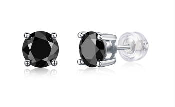 Luminous Contrast Halo Moissanite Stud Earrings - GLIMZI LOOP