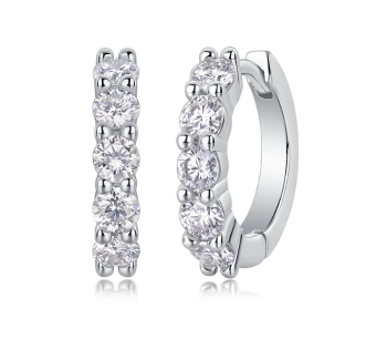 Luminous Oval Moissanite Hoop Earrings - GLIMZI LOOP