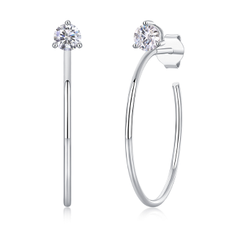 Minimal Moissanite Hoop Earrings - GLIMZI LOOP