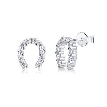 Sleek Curved Moissanite Huggie Earrings - GLIMZI LOOP