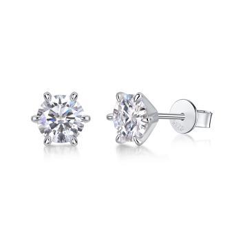 Graceful Floral Moissanite Stud Earrings - GLIMZI LOOP