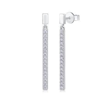 Minimal Bar Moissanite Drop Earrings - GLIMZI LOOP