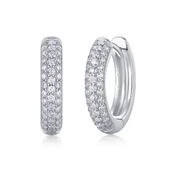Petite Moissanite Huggie Hoop Earrings - GLIMZI LOOP