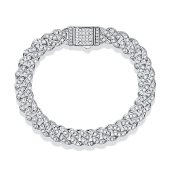 Modern Wide Moissanite Tennis Bracelet - GLIMZI LOOP