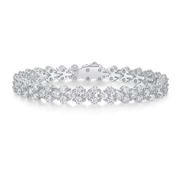 Signature Three-Row Moissanite Tennis Bracelet - GLIMZI LOOP