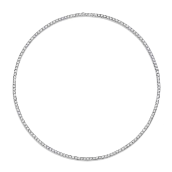 Sleek Extended Fine-Line Moissanite Tennis Necklace - GLIMZI LOOP