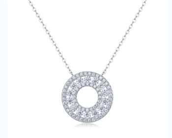 Luminous Round Halo Moissanite Pendant Necklace - GLIMZI LOOP