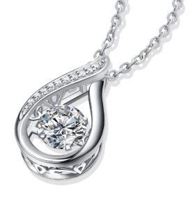 Graceful Teardrop Swirl Moissanite Pendant - GLIMZI LOOP