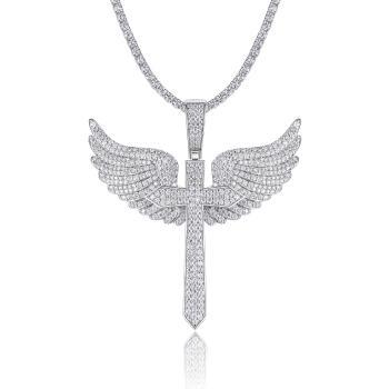 Graceful Winged Moissanite Drop Pendant - GLIMZI LOOP