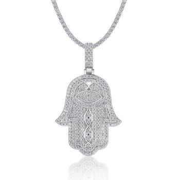 Elegant Ornate Moissanite Cross Pendant - GLIMZI LOOP