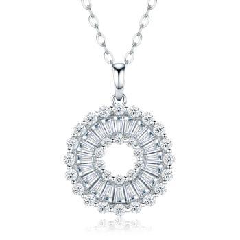 Luminous Circular Halo Moissanite Pendant - GLIMZI LOOP