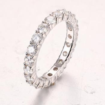 Modern Geometric Moissanite Eternity Band - GLIMZI LOOP