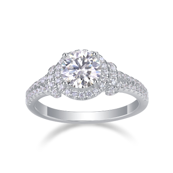 Refined Halo Accent Moissanite Ring - GLIMZI LOOP