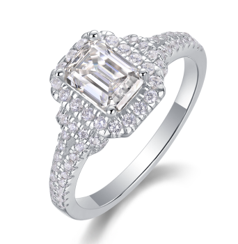 Graceful Twisted Halo Moissanite Ring - GLIMZI LOOP
