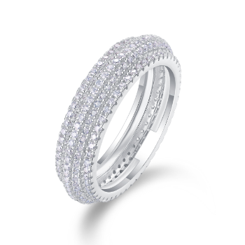 Signature Five-Row Pavé Moissanite Ring - GLIMZI LOOP