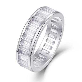 Modern Wide Channel-Set Moissanite Band - GLIMZI LOOP