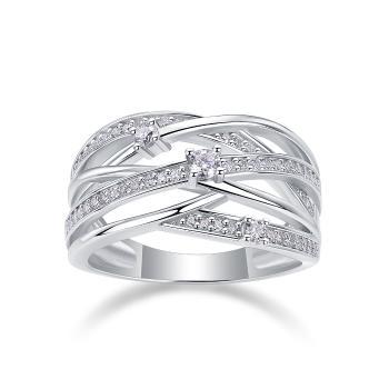 Elegant Multi-Row Crossover Moissanite Ring - GLIMZI LOOP